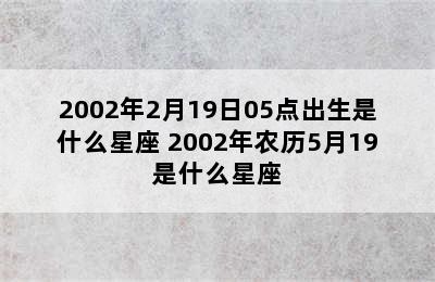 2002年2月19日05点出生是什么星座 2002年农历5月19是什么星座